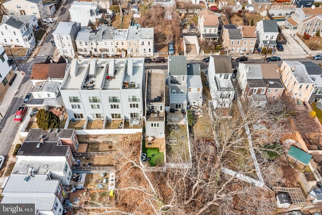 drone / aerial view with a residential view