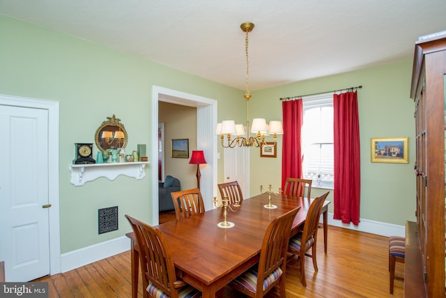 36 S Clinton St, Doylestown, PA 18901 - dining room with a notable chandelier, hardwood / wood-style floors, and baseboards