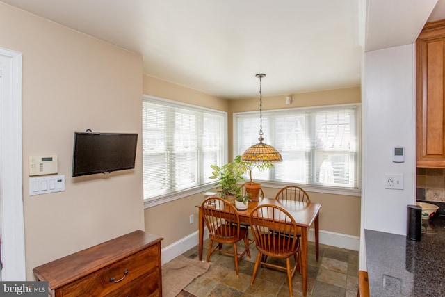 36 S Clinton St, Doylestown, PA 18901 - dining space with stone finish flooring and baseboards