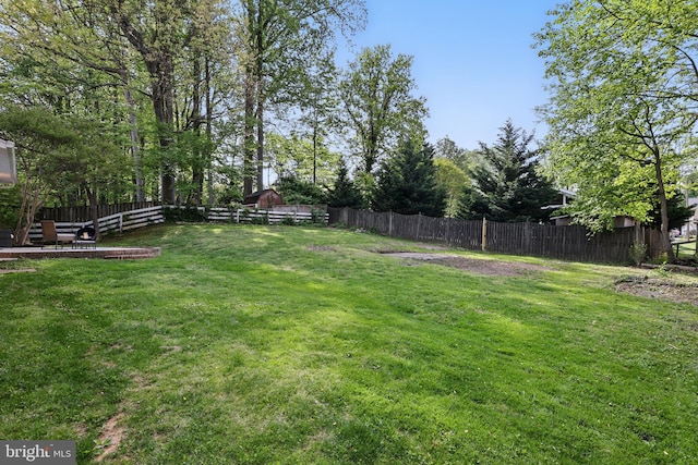 view of yard featuring fence private yard
