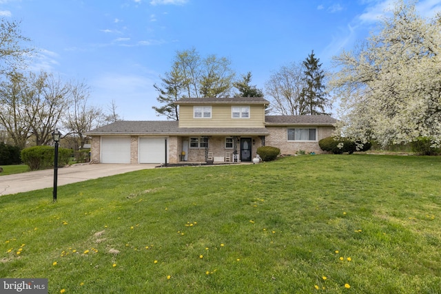 6 Shover Dr, Carlisle, PA 17013 - traditional-style home featuring a front lawn, driveway, covered porch, brick siding, and a garage