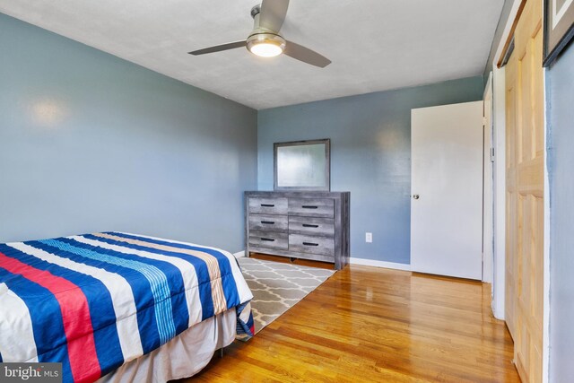 6 Shover Dr, Carlisle, PA 17013 - bedroom with baseboards, wood finished floors, and ceiling fan