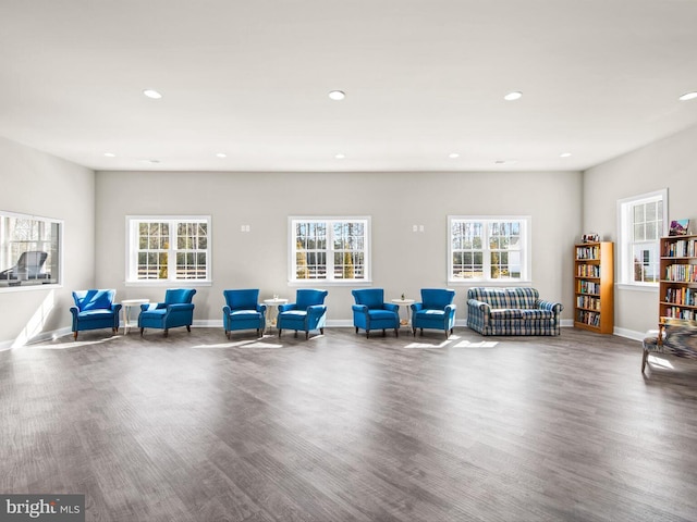 sitting room featuring recessed lighting and plenty of natural light