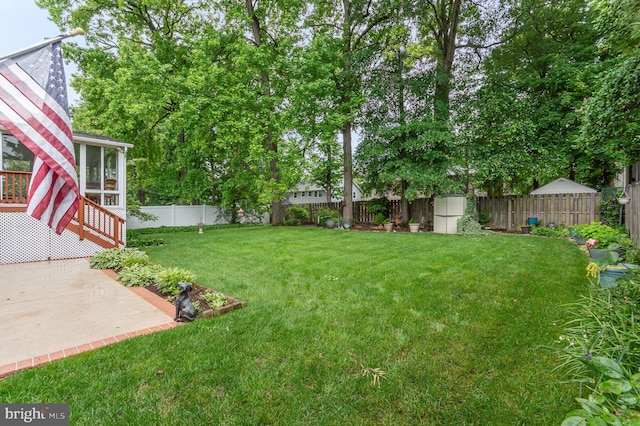 3108 Battersea Ln, Alexandria, VA 22309 - view of yard with a sunroom and a patio area