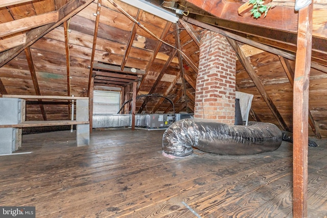 view of unfinished attic