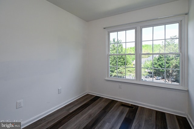19142 Highstream Dr Unit 679, Germantown, MD 20874 - empty room featuring baseboards, a healthy amount of sunlight, and dark wood-type flooring