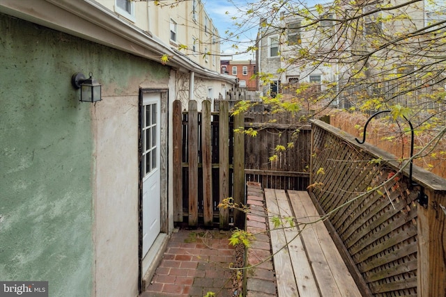 wooden deck featuring fence