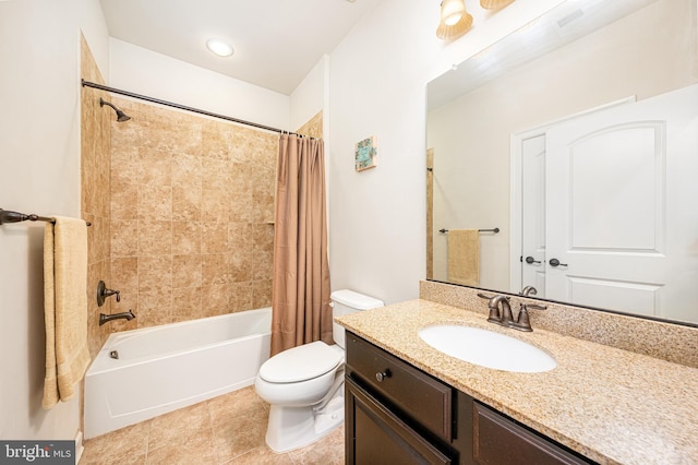 3571 Katherine Way, Frederick, MD 21704 - bathroom featuring toilet, shower / bath combo, vanity, and tile patterned floors