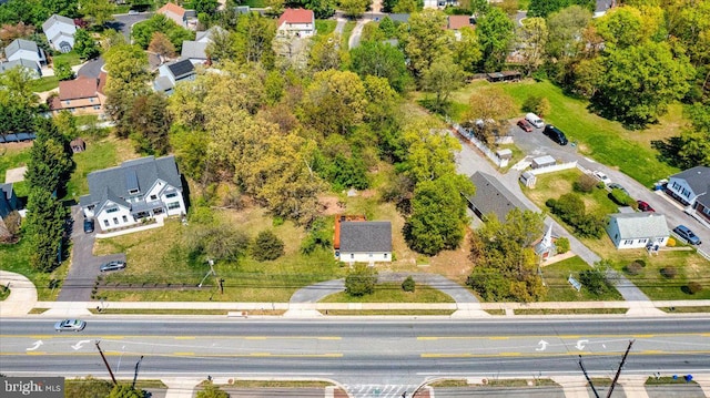aerial view featuring a residential view