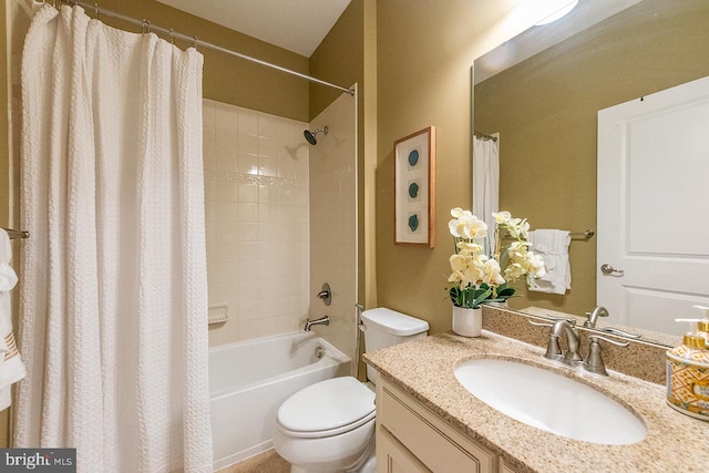 24129 Statesboro Pl, Ashburn, VA 20148 - bathroom with toilet, vanity, and shower / bathtub combination with curtain