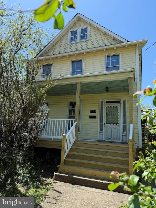 view of front of house featuring covered porch