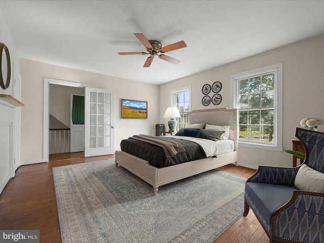 113 Ingleside Ave, Baltimore, MD 21228 - bedroom with wood finished floors, baseboards, and a ceiling fan