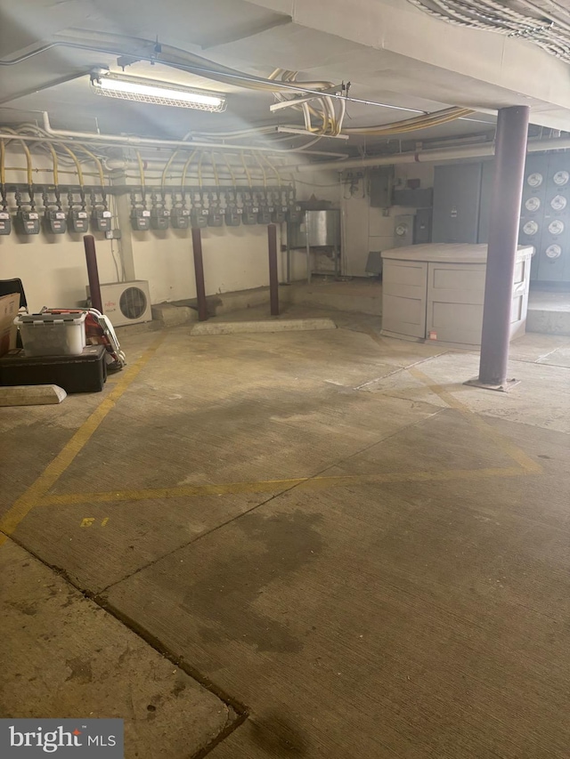 view of unfinished basement