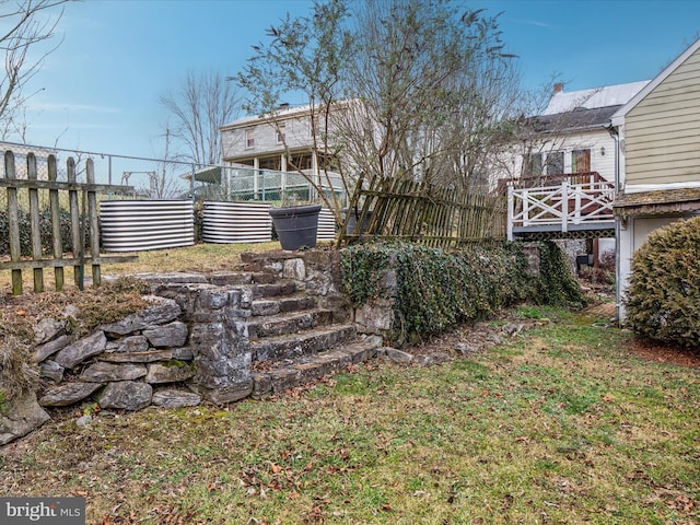 view of yard with fence