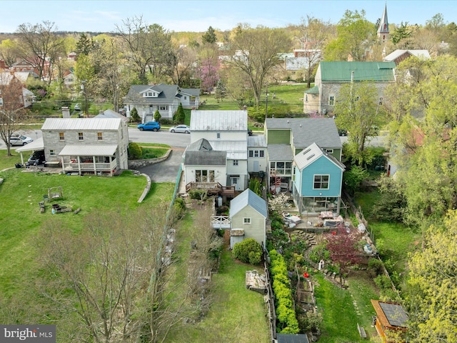 bird's eye view with a residential view