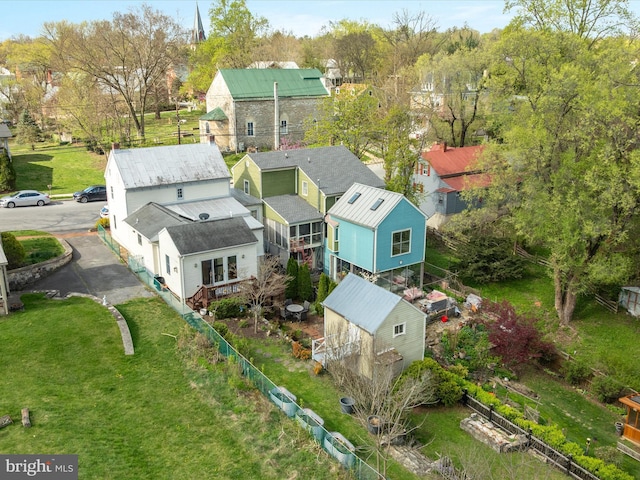 drone / aerial view featuring a residential view