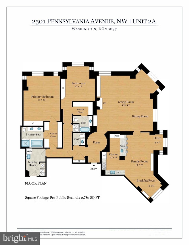 2501 Pennsylvania Ave NW Unit 2A, Washington, DC 20037 - room layout