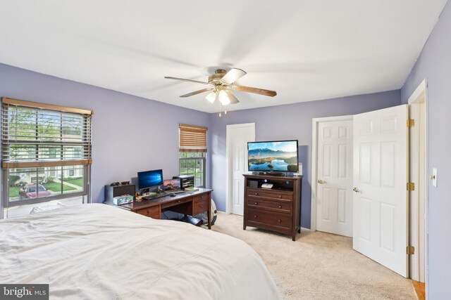 9 Stratton Ct, Robbinsville, NJ 08691 - bedroom featuring a ceiling fan and light carpet