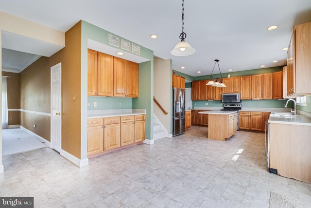 1005 Chaff Way, La Plata, MD 20646 - kitchen featuring recessed lighting, a sink, appliances with stainless steel finishes, and light countertops