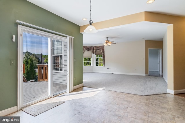 1005 Chaff Way, La Plata, MD 20646 - interior space with recessed lighting, a ceiling fan, and baseboards