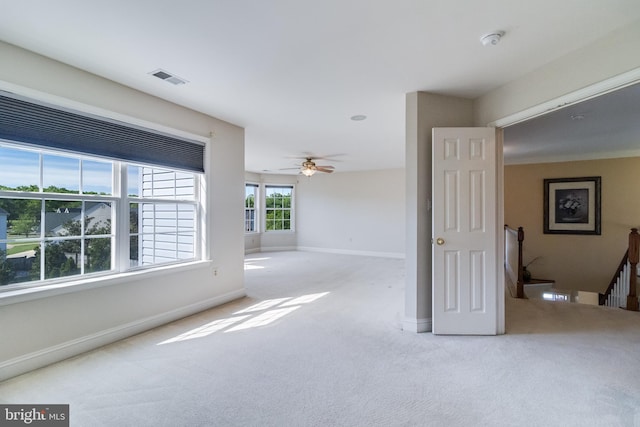 1005 Chaff Way, La Plata, MD 20646 - unfurnished room with baseboards, visible vents, a ceiling fan, and carpet floors