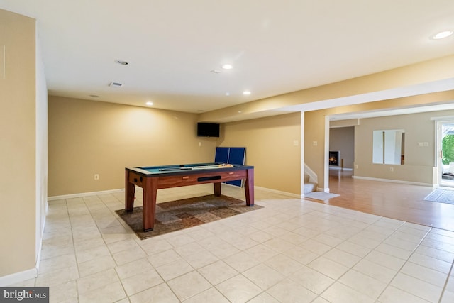 1005 Chaff Way, La Plata, MD 20646 - playroom featuring recessed lighting, light tile patterned flooring, and pool table