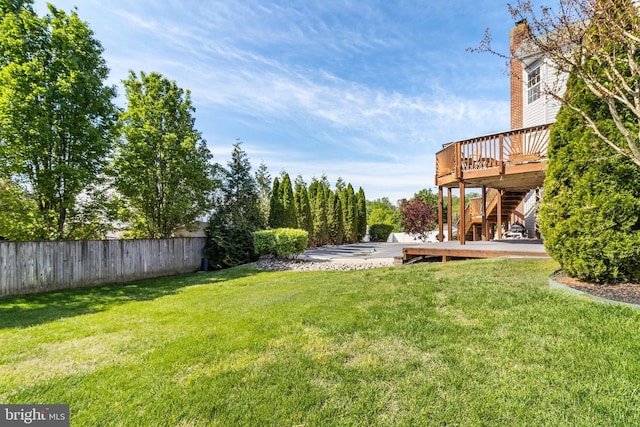 1005 Chaff Way, La Plata, MD 20646 - view of yard with fence, stairway, a deck, and a patio area