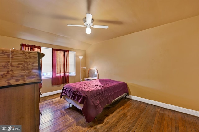 1386 Pentwood Rd, Baltimore, MD 21239 - bedroom with hardwood / wood-style floors, baseboards, and ceiling fan