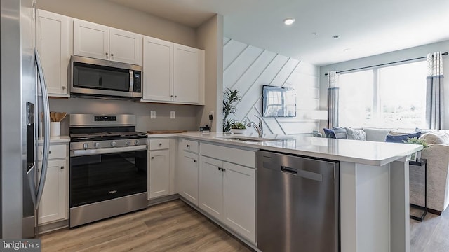 1205 Susan Cir, Breinigsville, PA 18031 - kitchen with recessed lighting, a sink, a peninsula, appliances with stainless steel finishes, and open floor plan