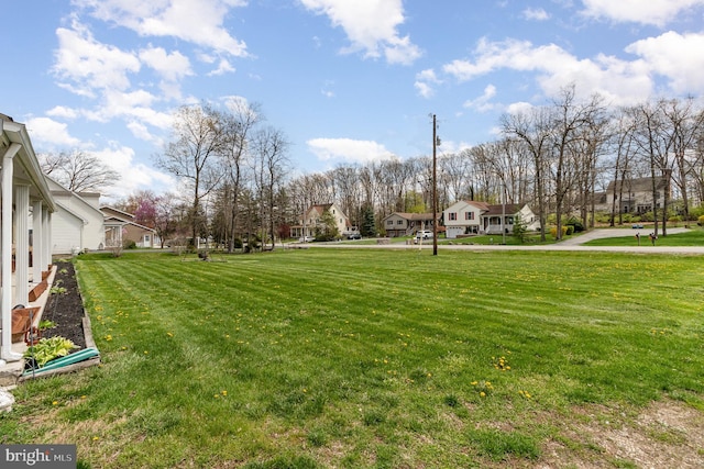 view of yard featuring a residential view
