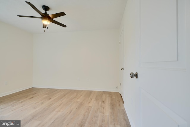 4504 E Joppa Rd, Perry Hall, MD 21128 - empty room featuring light wood finished floors, baseboards, and ceiling fan