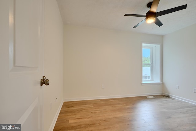 4504 E Joppa Rd, Perry Hall, MD 21128 - empty room with light wood-style flooring, baseboards, and a ceiling fan