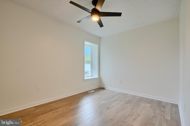 4504 E Joppa Rd, Perry Hall, MD 21128 - spare room featuring a ceiling fan, light wood-style flooring, a textured ceiling, baseboards, and visible vents