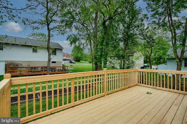4504 E Joppa Rd, Perry Hall, MD 21128 - wooden deck with a lawn