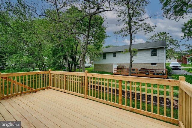 4504 E Joppa Rd, Perry Hall, MD 21128 - wooden terrace with a lawn