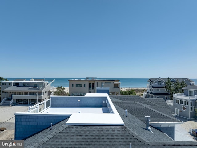 exterior space featuring a water view