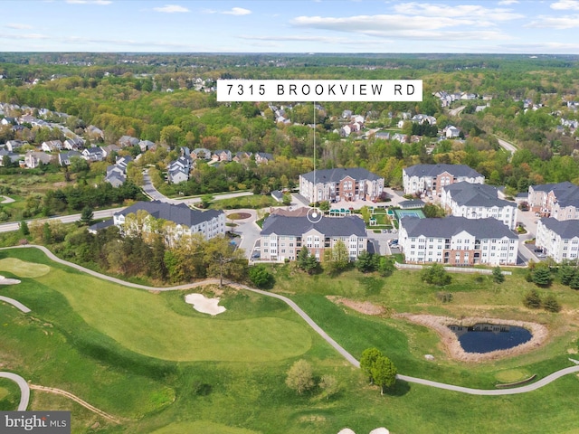 aerial view with golf course view