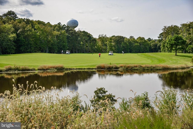 view of water feature featuring view of golf course