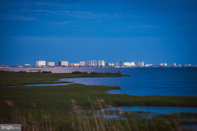 property view of water with a view of city lights