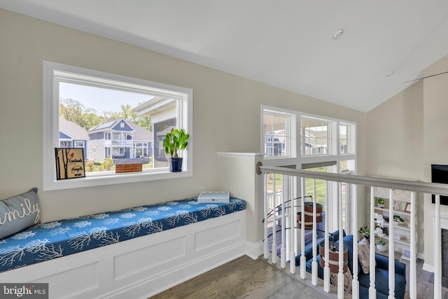 bedroom featuring vaulted ceiling and wood finished floors