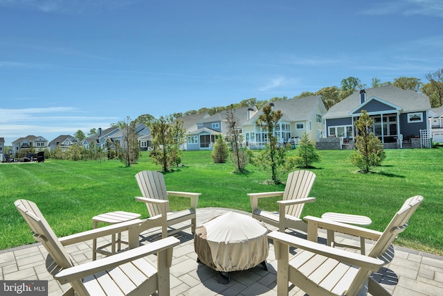 view of patio featuring a residential view