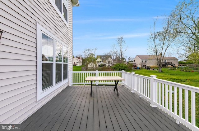 625 E G St, Purcellville, VA 20132 - deck with a yard and a residential view