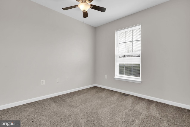 2475 Lakeside Dr, Frederick, MD 21702 - unfurnished room featuring visible vents, a ceiling fan, baseboards, and carpet