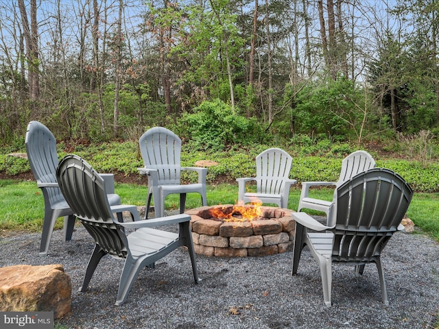 311 Clydesdale Dr, Stephens City, VA 22655 - view of patio with an outdoor fire pit