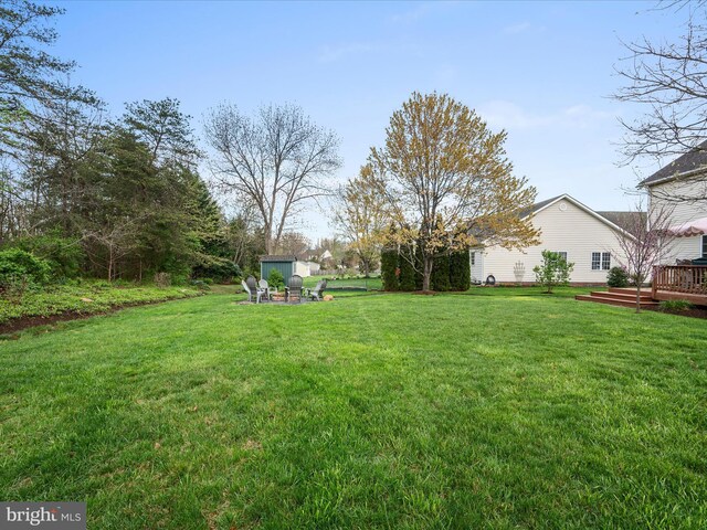 311 Clydesdale Dr, Stephens City, VA 22655 - view of green lawn with a deck