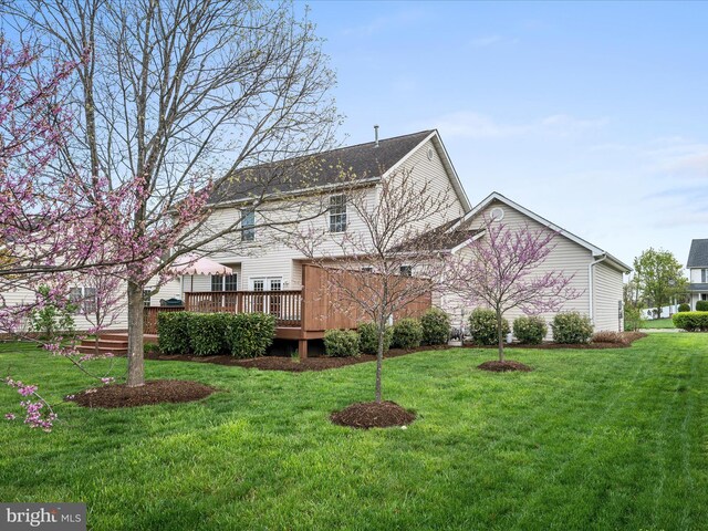 311 Clydesdale Dr, Stephens City, VA 22655 - view of side of property with a deck and a lawn