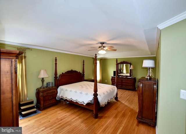 8 Aster Dr, Sicklerville, NJ 08081 - bedroom featuring ornamental molding, light wood finished floors, and ceiling fan