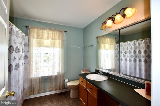8 Aster Dr, Sicklerville, NJ 08081 - bathroom featuring vanity, tile patterned floors, toilet, and curtained shower