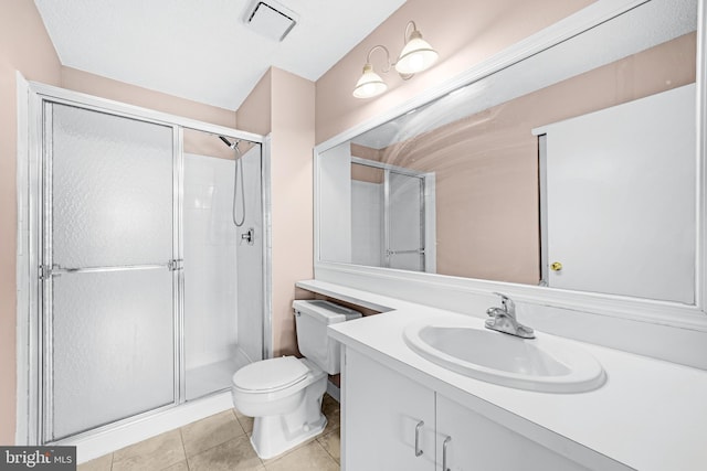 21 Fisher Dr, Franklin Park, NJ 08823 - bathroom with tile patterned floors, toilet, a shower stall, and vanity