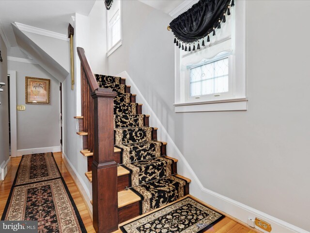 504 S Church St, Charles Town, WV 25414 - staircase with baseboards and wood finished floors